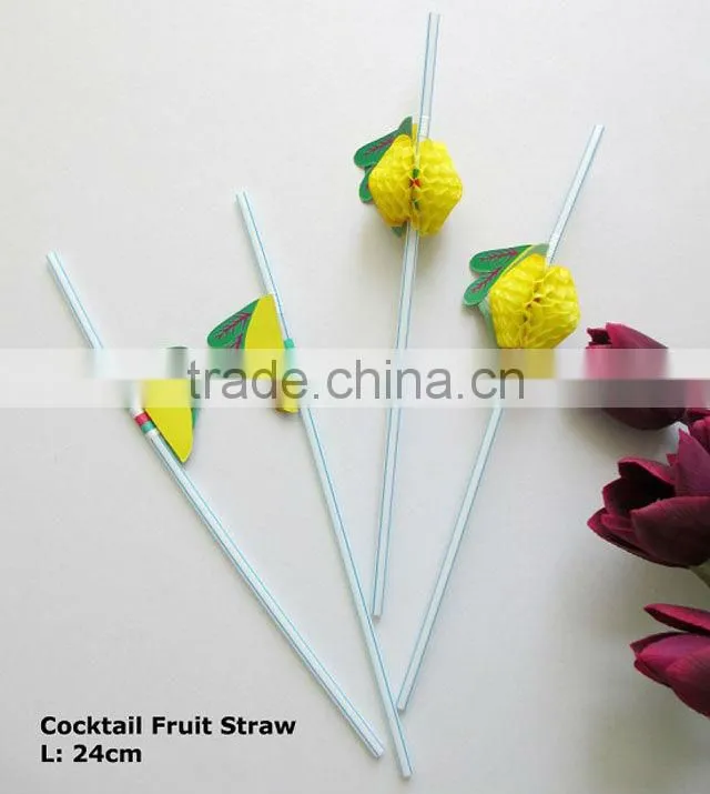 Plastic straw (with peach)