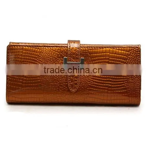 latest Design Ladies Free Leather Patent Alligator Pattern Wallet/Purse (BCN002)