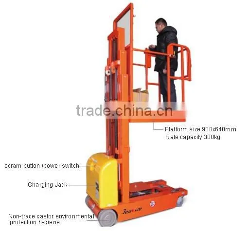 Electric Stacker Battery Operated Aerial Platform Order Picker Truck