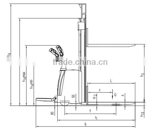 CE ISO Approved 1.2T-1.5T stand drive full electric stacker Jeakue