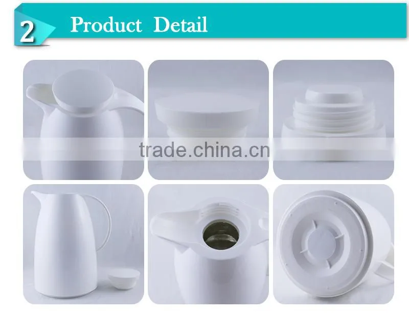0.5L,1L,1.5L,2L plastic outer glass refill thermos flask coffee jug cheap price (JGUN)