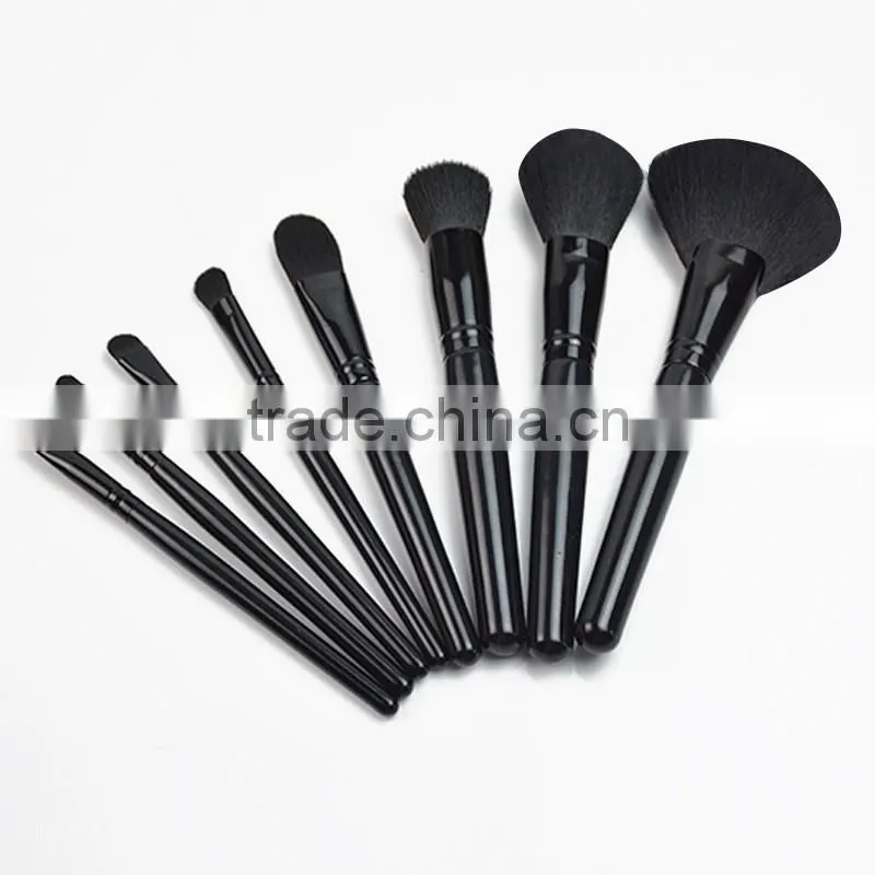 Synthetic Hair Brush Material Black Plastic Handle Material cosmetic makeup