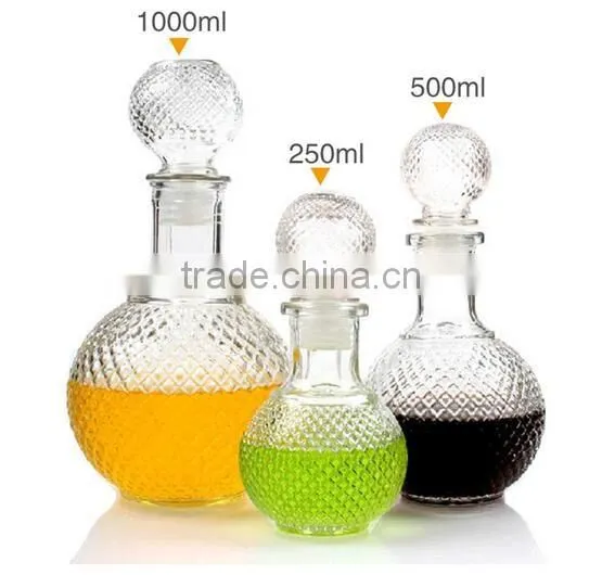 Big white wine glass bottle grape wine glass bottle with lid cheap glass bottle