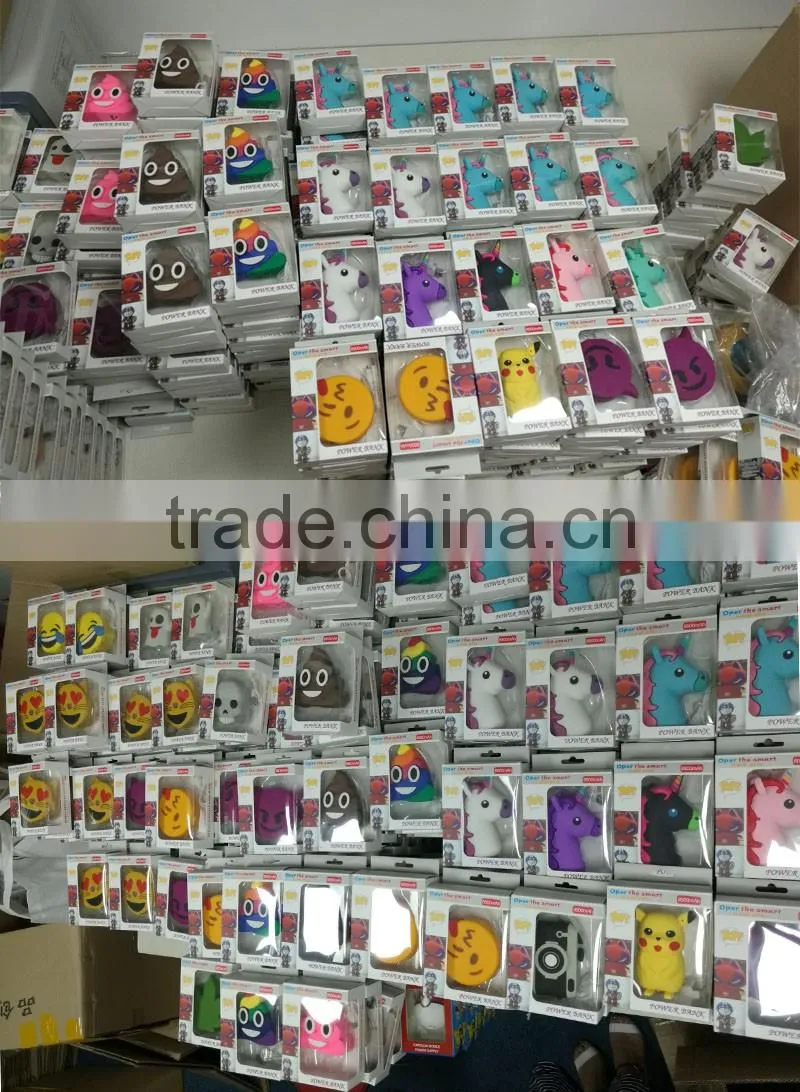 2016 Emoji unicorn Emotion Power Bank Emotion Power Bank External Battery Unicorn Funny Cry Tear Kiss Poop
