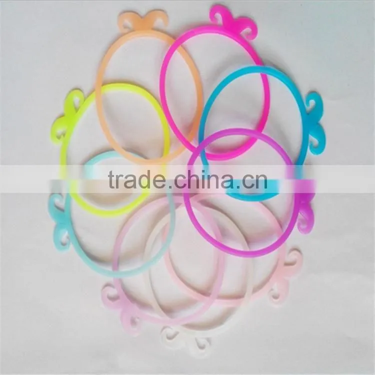 2015 hot selling silicone hair ties colorful silicone hair bands bracelet for girls and children
