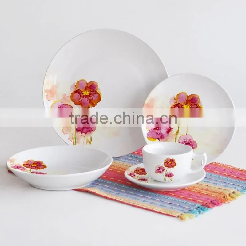 16pcs ceramic dinnerware set with decal porcelain dinnerware set with decal
