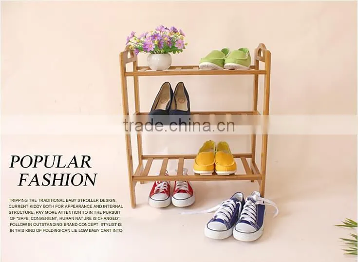 hot sale folding natural wood shoe rack