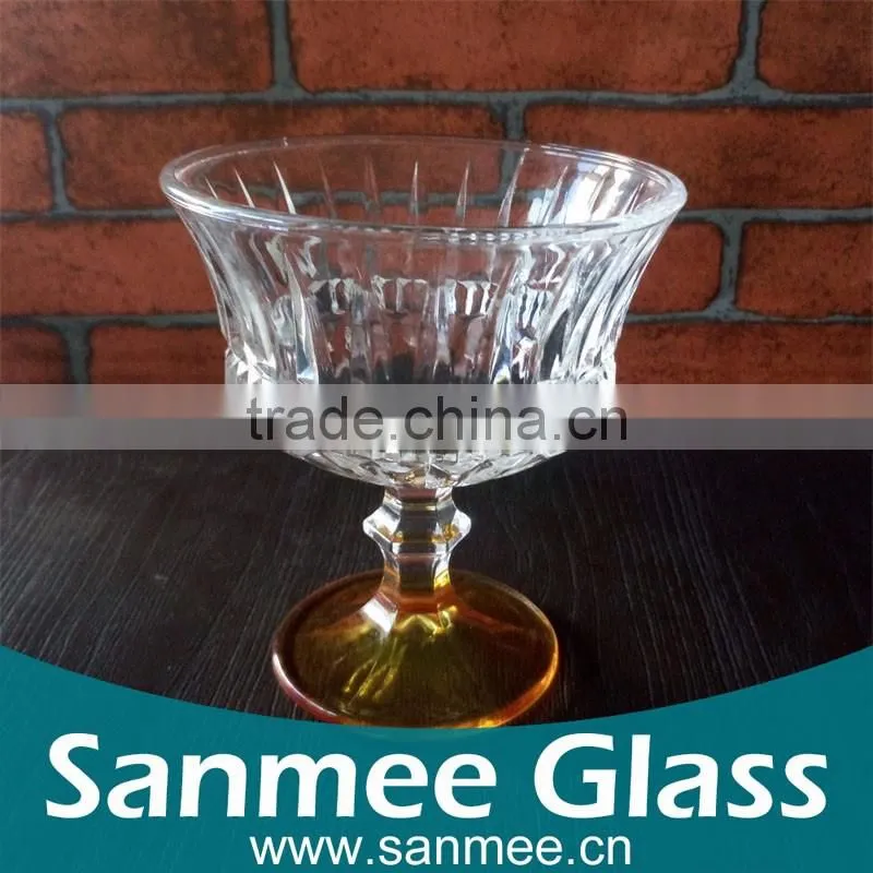Elegant Embossed Ice Cream Bowl Hot Sale Gift Glass