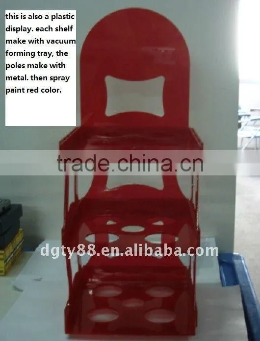 PVC vac-formed thick plastic display shelf
