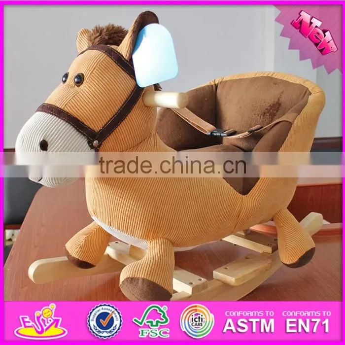 2017 New products funny horse sound wooden rocking horses for toddlers W16D094