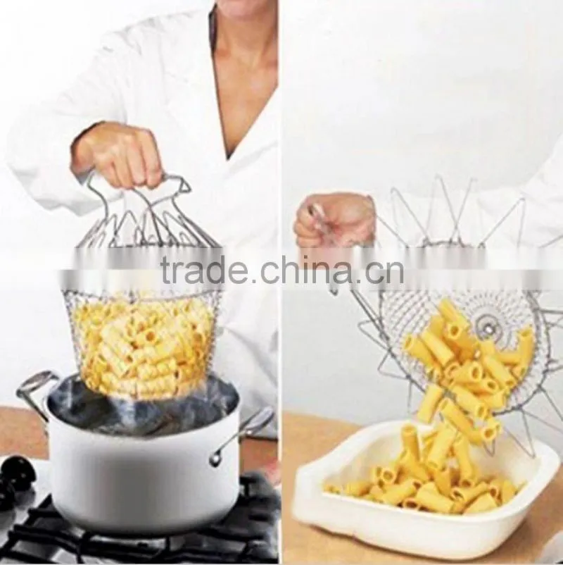 Metal Wire Strainer Mesh Collapsible Egg Basket Farm Canning Multi Purpose