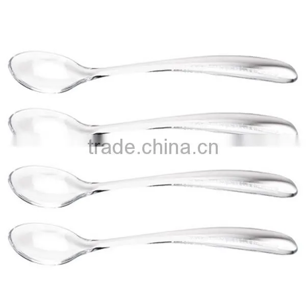 Custom 4pcs Dessert Spoon ,make custom Clear plastic spoon,custom clear 4 inch plastic spoon Manufacturer