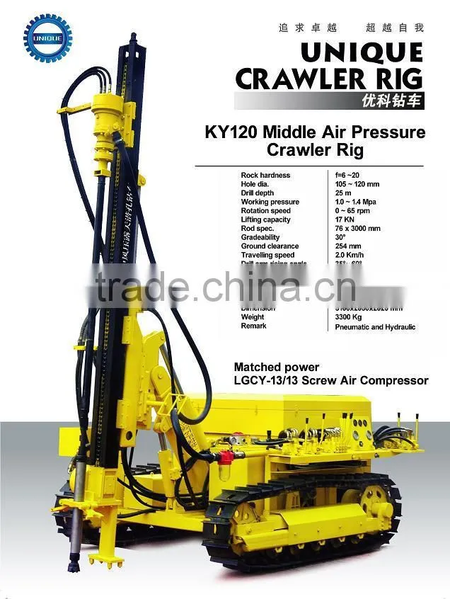 2015 China Professional Manufacturer of High Qaulity Long Service Life DTH Hammer Crawler Drilling Rig