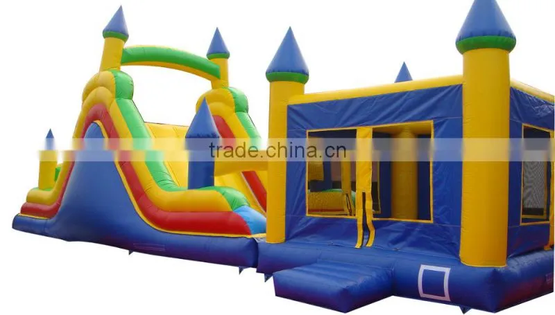 colorful inflatable bouncer castle with slide/inflatable pirate bounce house for kids