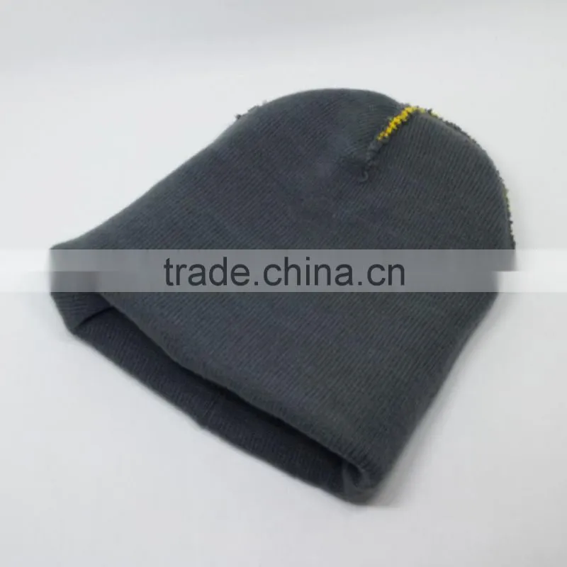 100% Acrylic High quality knitted beanie cap