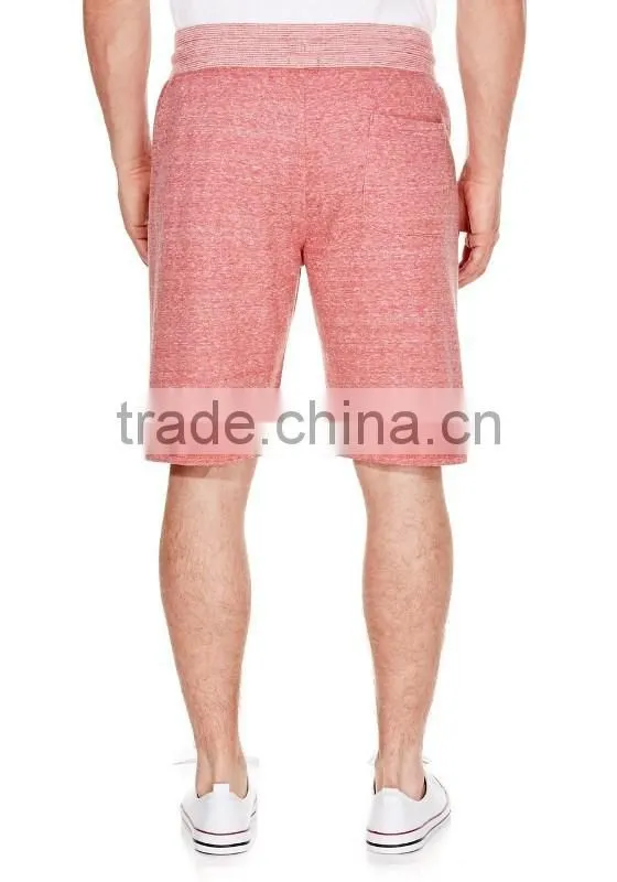 Fashion slub yarn jersey short elastic waist shorts for men