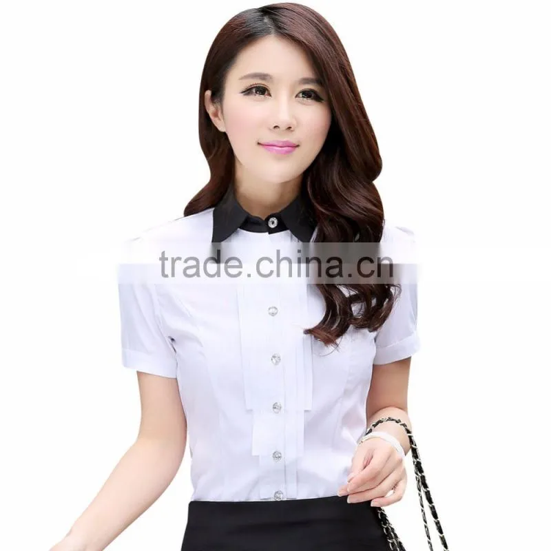 WHOLESALE 2015 NEW DESIGN V COLLAR SHORT SLEEVE CASUAL SHIRT