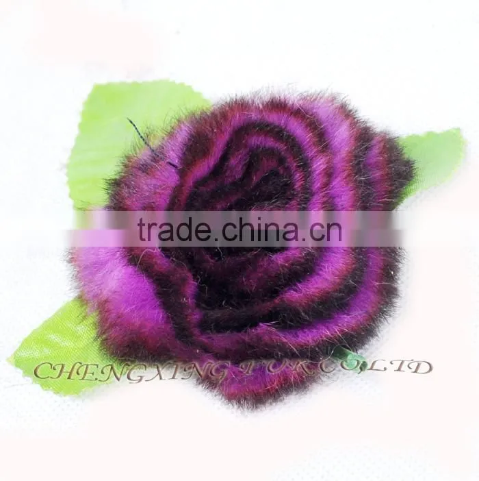 CX-A-33 High Quality Genuine Rex Fur Flower Decoration Brooches Pin