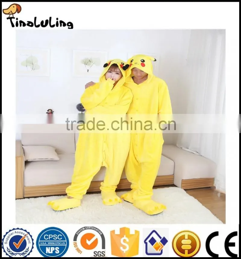 Autumn spring winter flannel lovers couples women animal pajamas one piece cartoon sleepwear cheap adult animal Siamese pyjamas