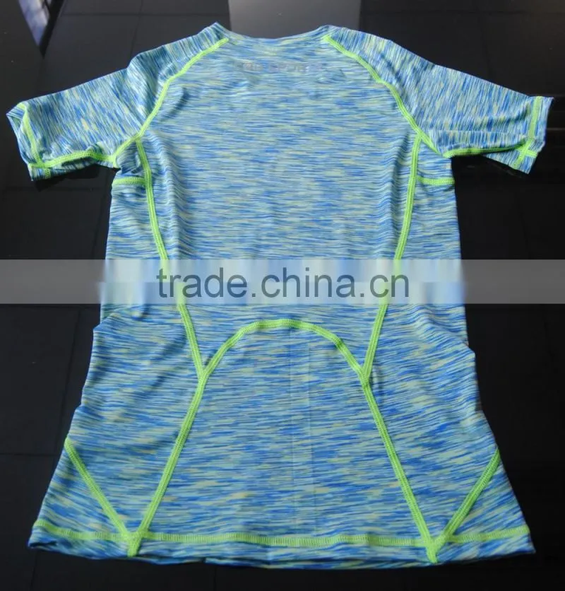 2016 Latest Women Colorfull Spandex Gym Wear Wholesale Fitness Tshirt