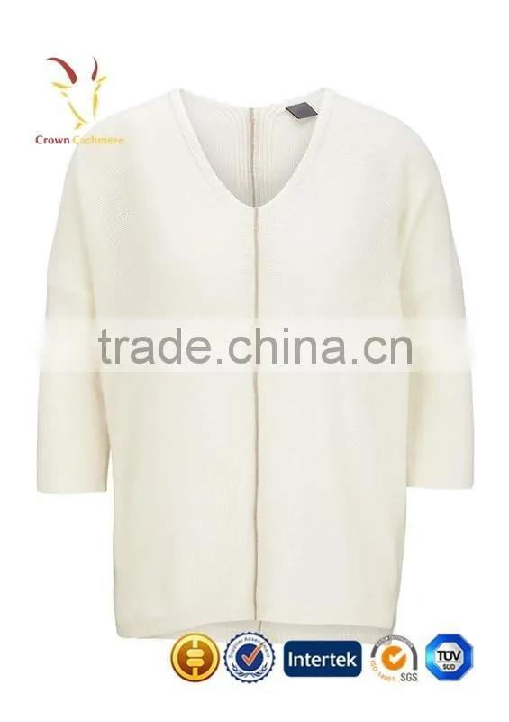 Fashion Knitwear V Neck Merino Wool Casual Sweater for Women