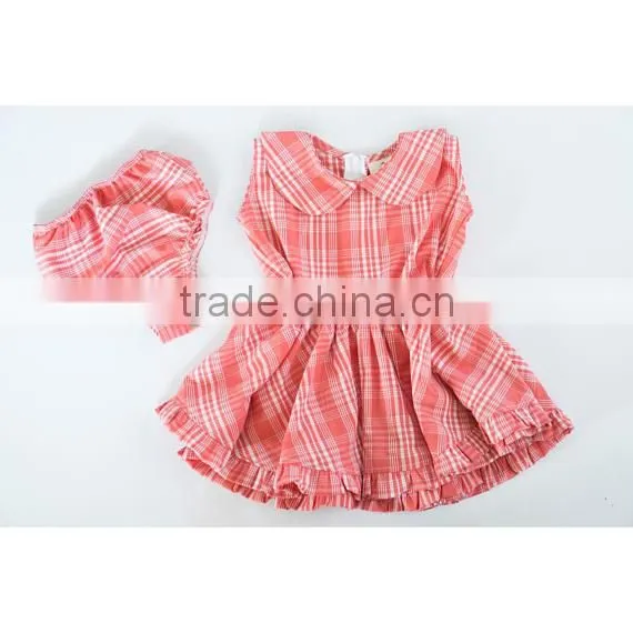 Elastic Waist Girl Child Dress Back Zipper Girls Party Dresses Detached Baby Bloomers