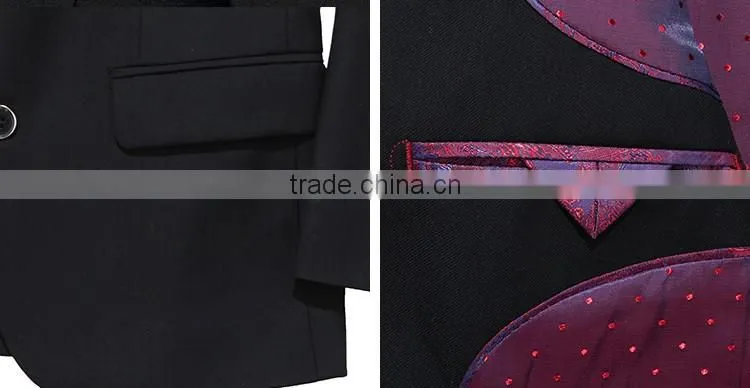 ELPA NXB0041 designer slimming wholesale black 3 piece kids boys suits