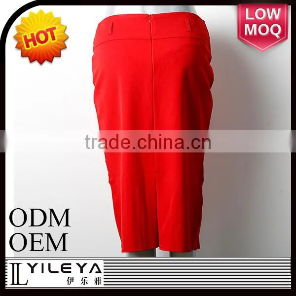2015 Fashional new designed red color crochet knit skirt