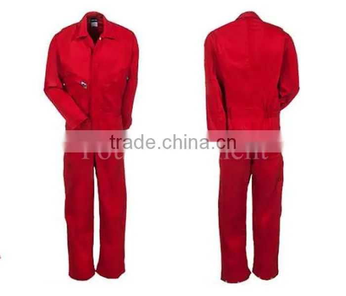 red 100%cotton anti static workwear overall for mechanic