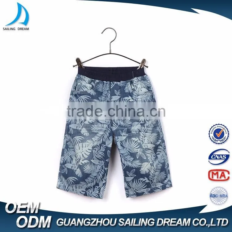Hot Summer 2-8 years Short jeans child clothing boys denim shorts flower pattern printed kids short pants
