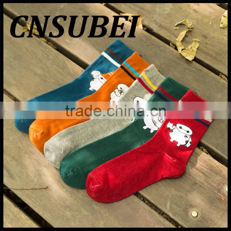 The new style autumn and winter cute cartoon Baymax cotton men socks