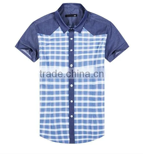 Wholesale plaids latest shirt designs summer men dress shirt 2016