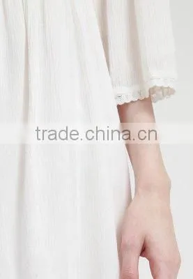 Embroidered casual cotton dress design for pregnant woman