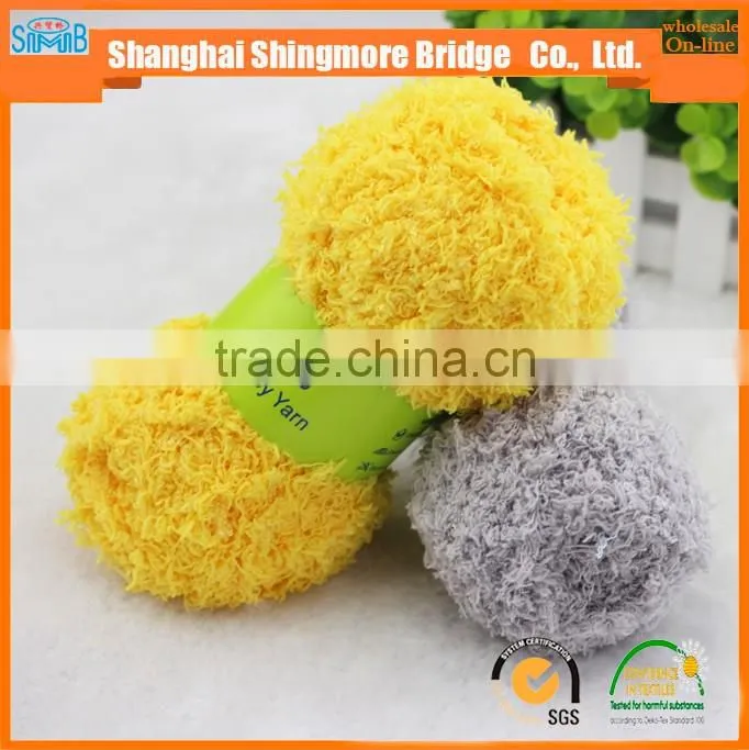 china fancy yarn supplier cheap wholesale high quality polyester coral fleece yarn for knitting