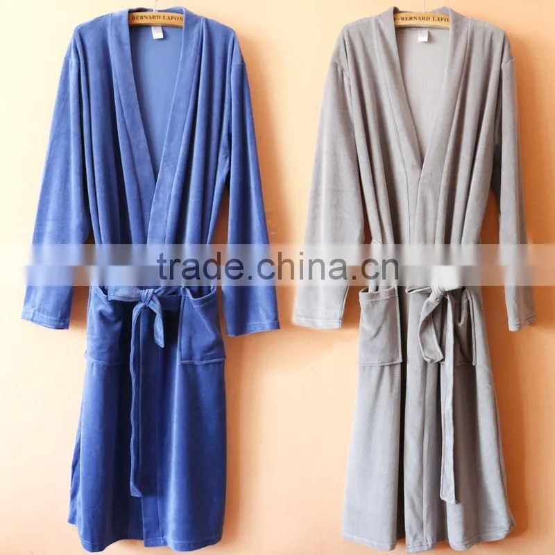 Luxury 5 star hotel velvet printed bath robe