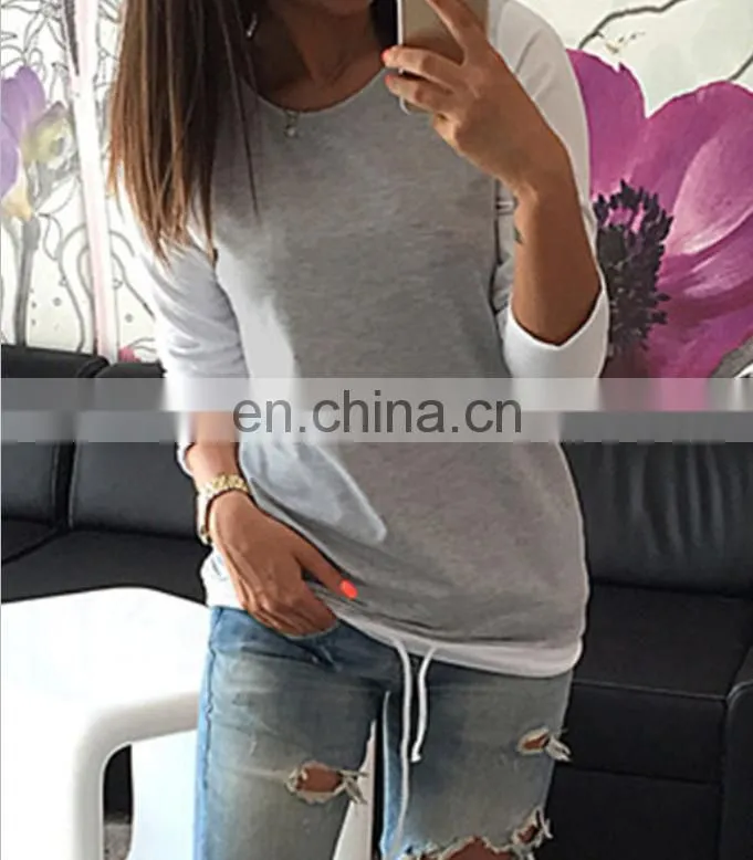 New Fashion Women Lady Long Sleeve Shirt Casual Blouse Loose Cotton Tops T Shirt
