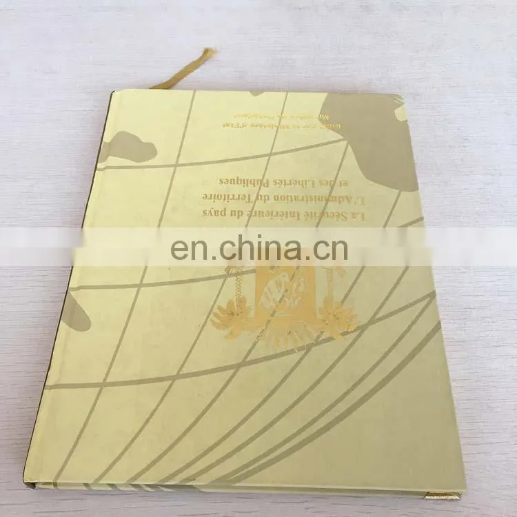 Well design cheap custom high quality hardcover note book perfect binding hardcover book with ribbon