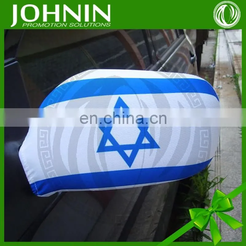 custom hot sell polyester print promotion cover sock car mirror flag