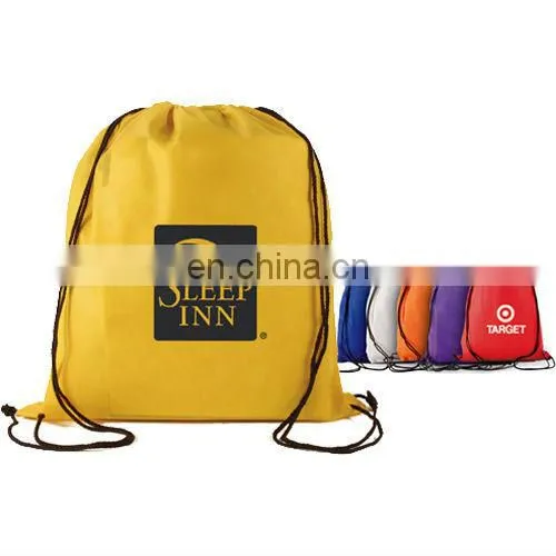 promotional drawstring bag with pockets zipper bag custom drawstring backpack 34*43cm