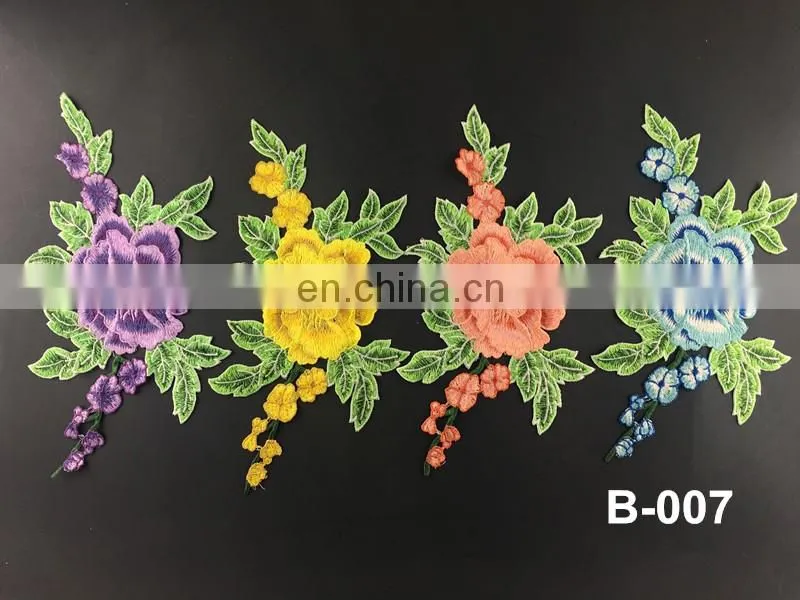 B-018 colorful collar tshirt design simple lace saree blouse back neck designs embroidery neck lace