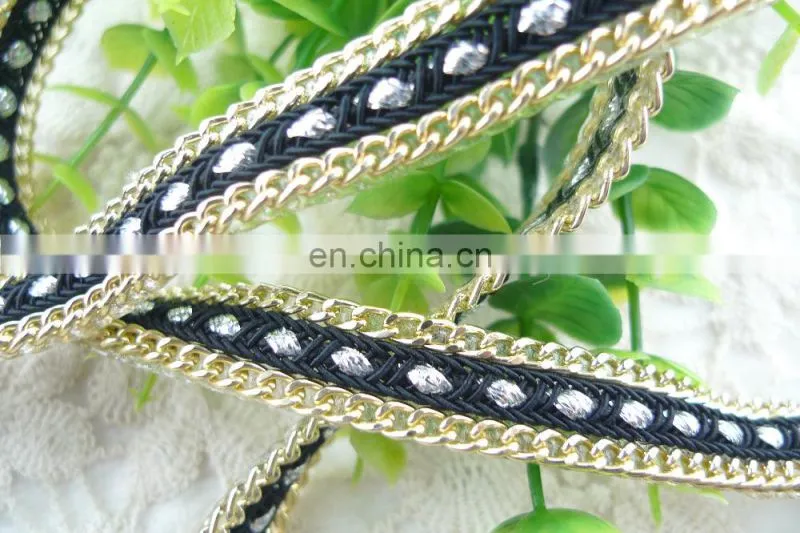 new design hot fix rhinestone tirmming with glue