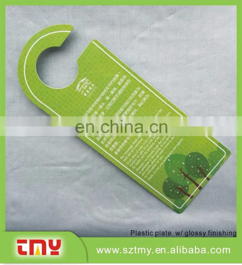 Custom shape offset printing pvc hotel room door hanger