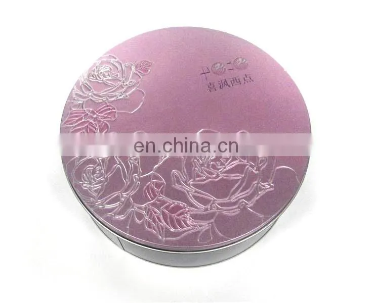 nice purple metal tin cake box