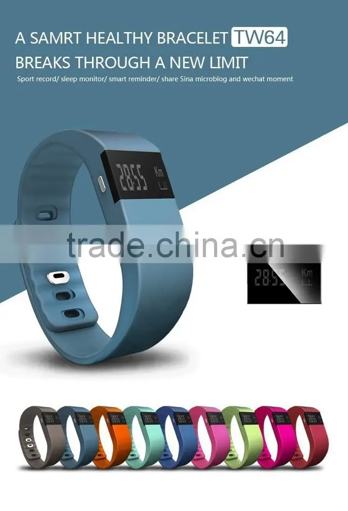 Sandentary reminder/Pedometer/Distance/Sport time/Calorie/Sleep monitor/in call remider Smart Bracelet tw64