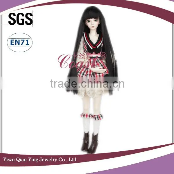 Wholesale long straight blond bjd doll wig on sale