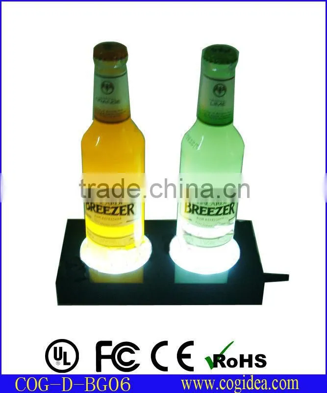 hot sale:led full beer bottle glorifier bottle stand led liquor display for advertisement&promotional