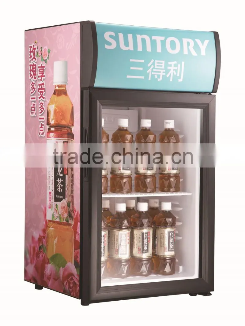 Single Glass Door Mini Table Top Refrigerating Showcase