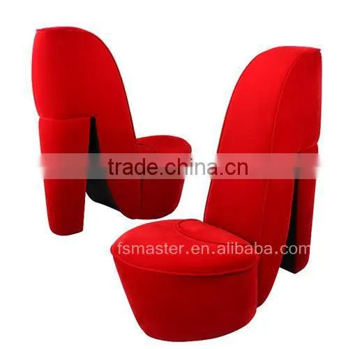Fabric cover living room sofa high heel shoe chair