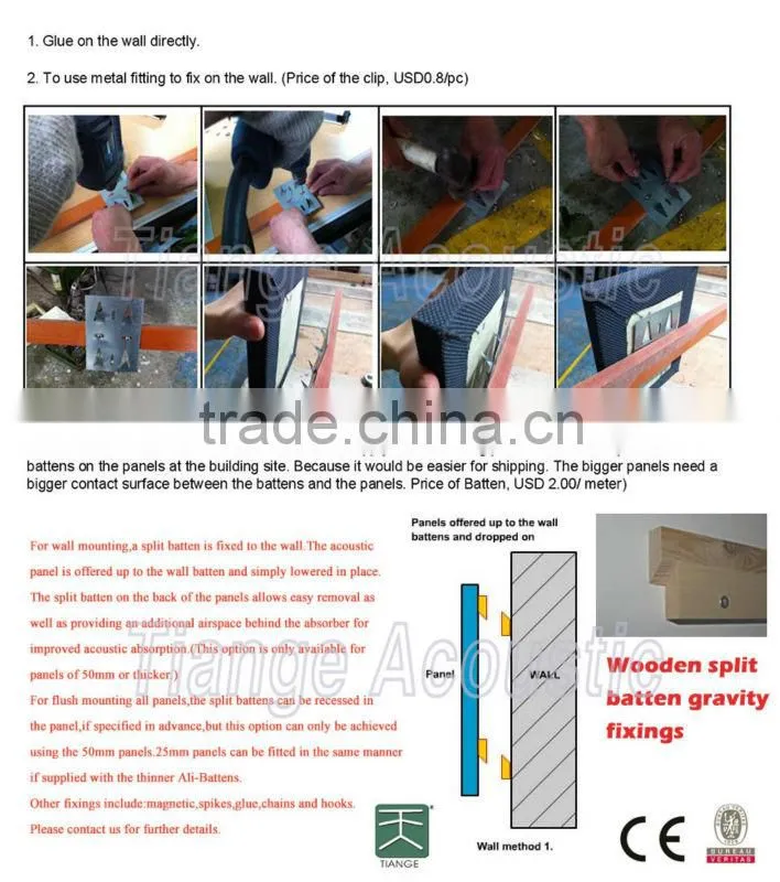 decorative fabric wall panels soundproof fiberglass ceiling manufacture