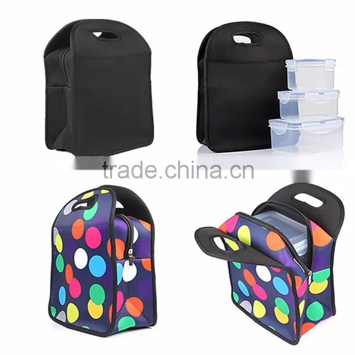 High quantity colorful neoprene lunch tote bag for adult